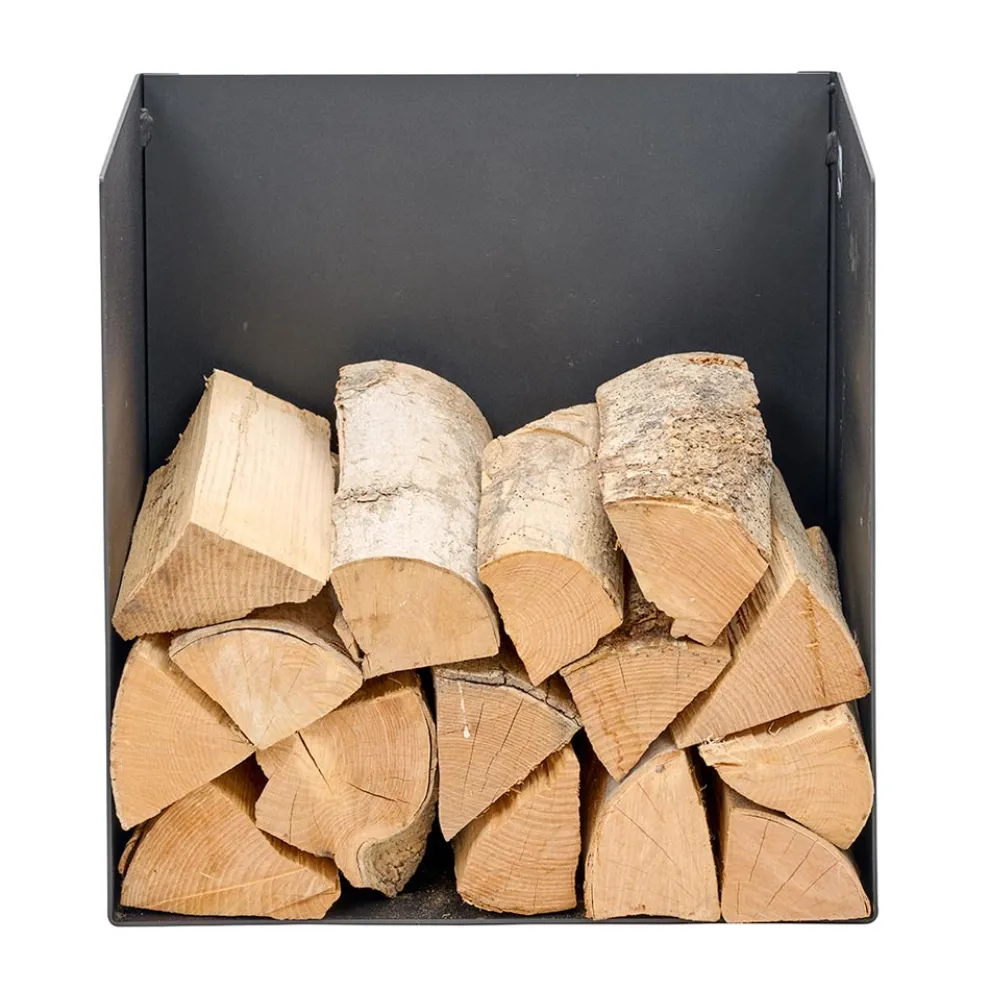 Brennholzhalter aus schwarz lackiertem Stahl Made in Italy - Fiamme