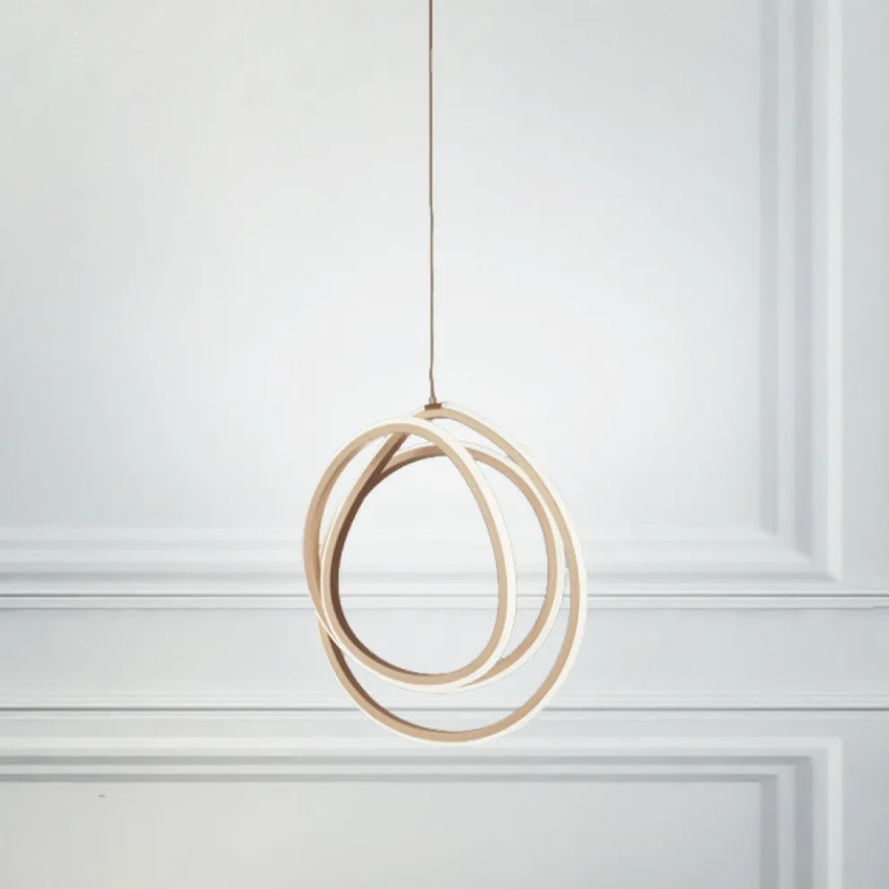 Große oder kleine LED-Pendelleuchte im Design Gold Metall - Point