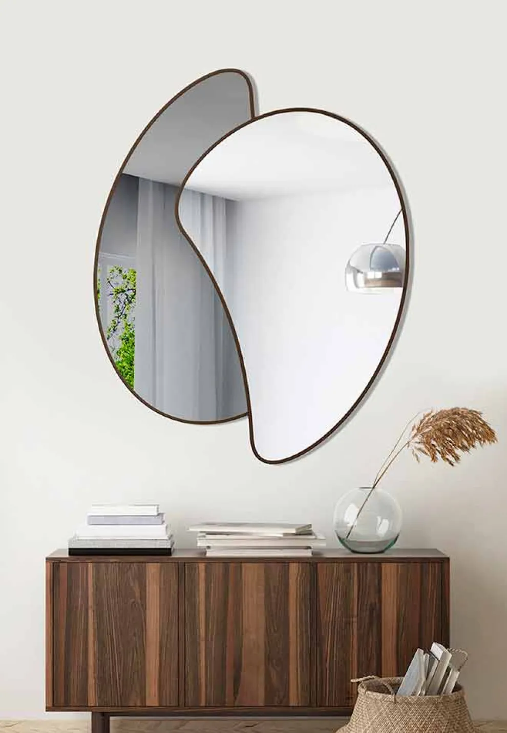 Großer Design-Wandspiegel mit moderner farbiger Struktur - Mantra