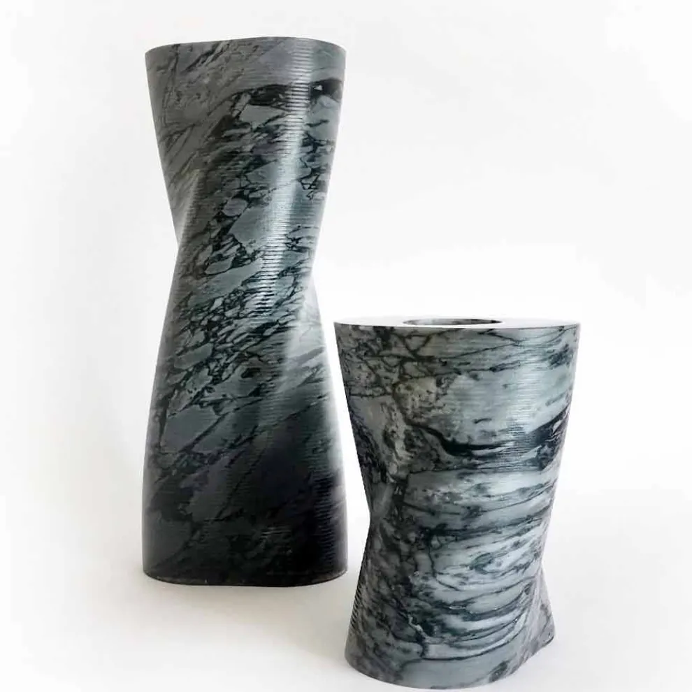 Moderne dekorative Vase aus Bardiglio Fiorito Marmor Made in Italy - Dido