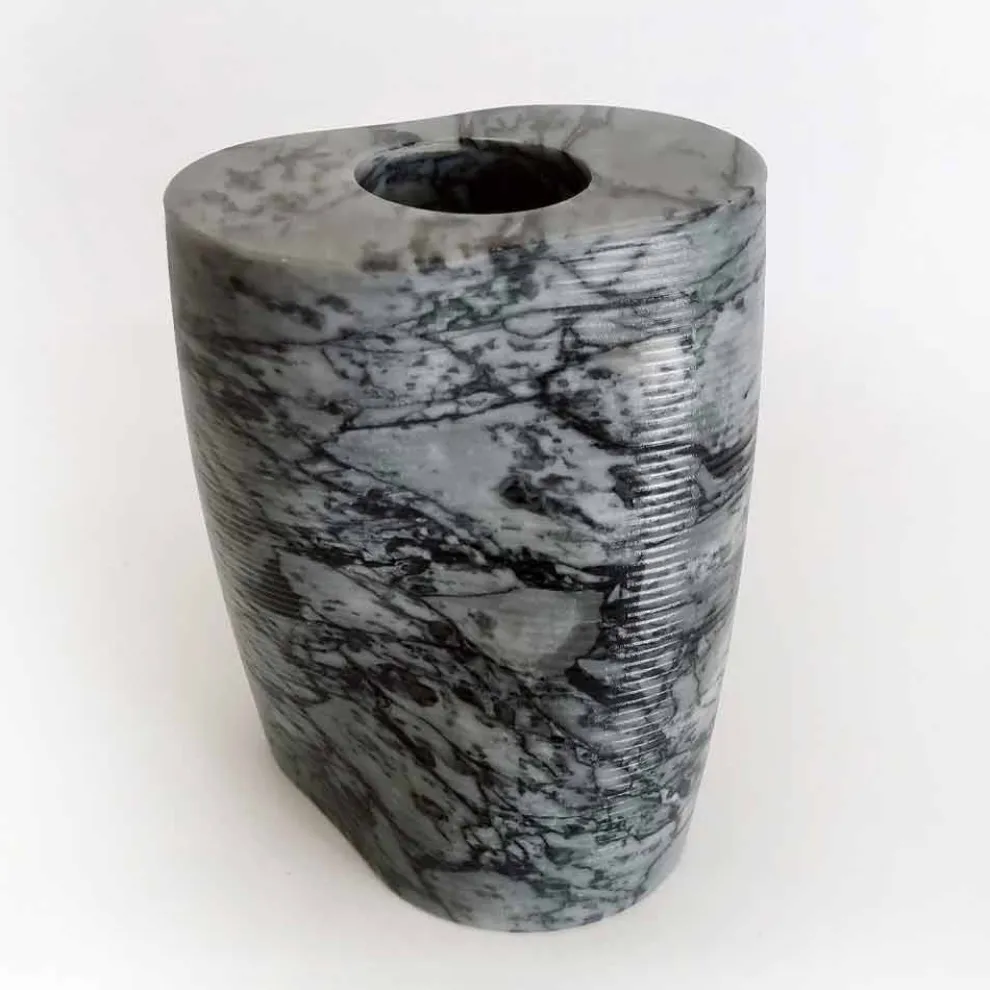 Moderne dekorative Vase aus Bardiglio Fiorito Marmor Made in Italy - Dido