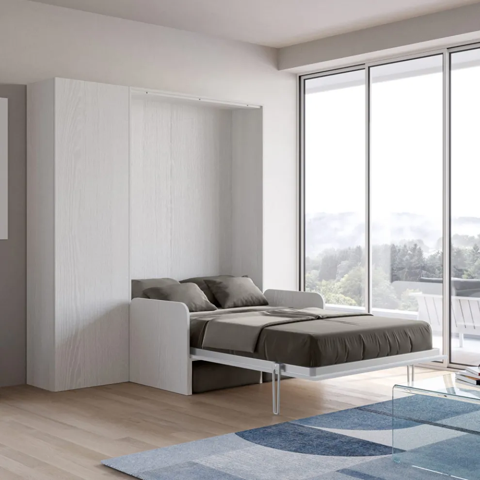 Vertikales französisches Klappbett mit Sofa und Säule - Magiccompare