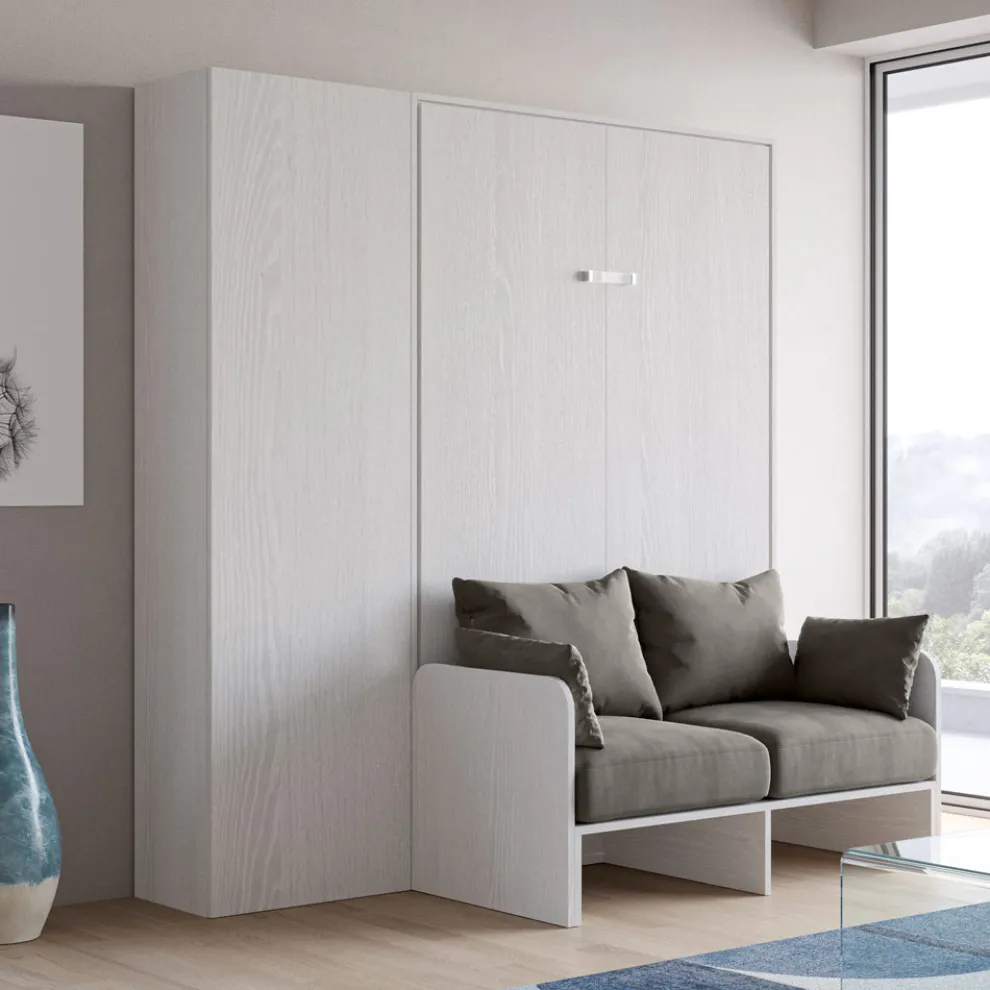 Vertikales französisches Klappbett mit Sofa und Säule - Magiccompare