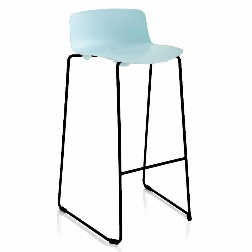 Stapelbarer Hocker aus Metall und Polypropylen Hergestellt in Italien, 2 Stück - Charla