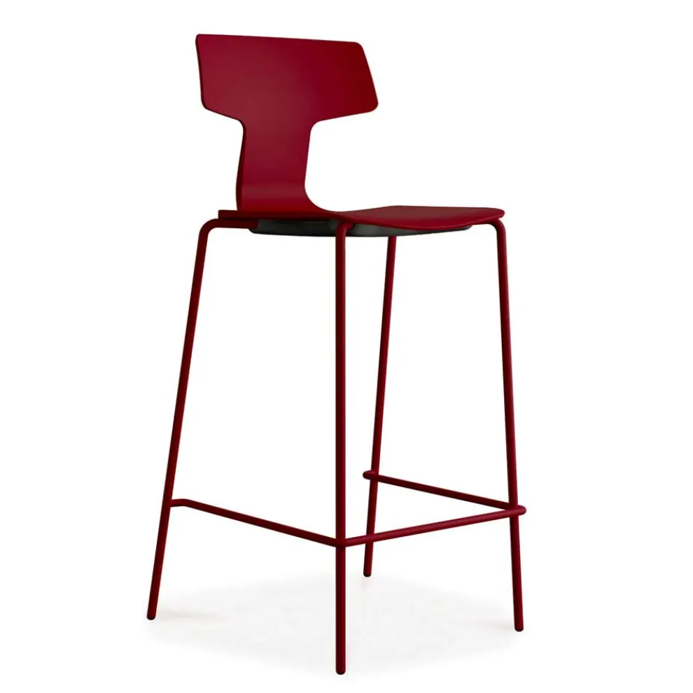 2 stapelbare Barhocker aus Metall und Polypropylen Made in Italy - Arlette