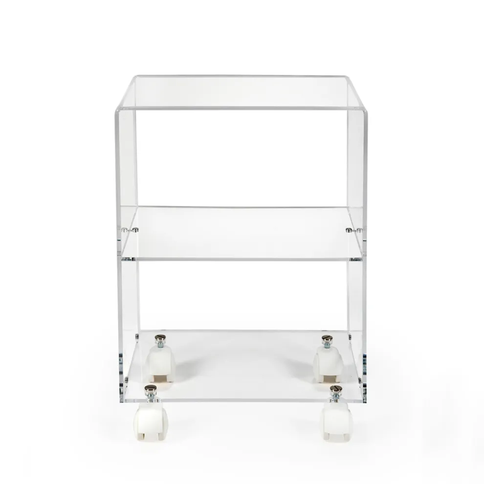 Objektwagen mit Plexiglasrädern, hergestellt in Italien – Rudolf