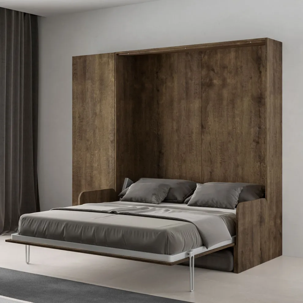 Vertikales Klappdoppelbett mit Sofa und Säule - Magiccompare