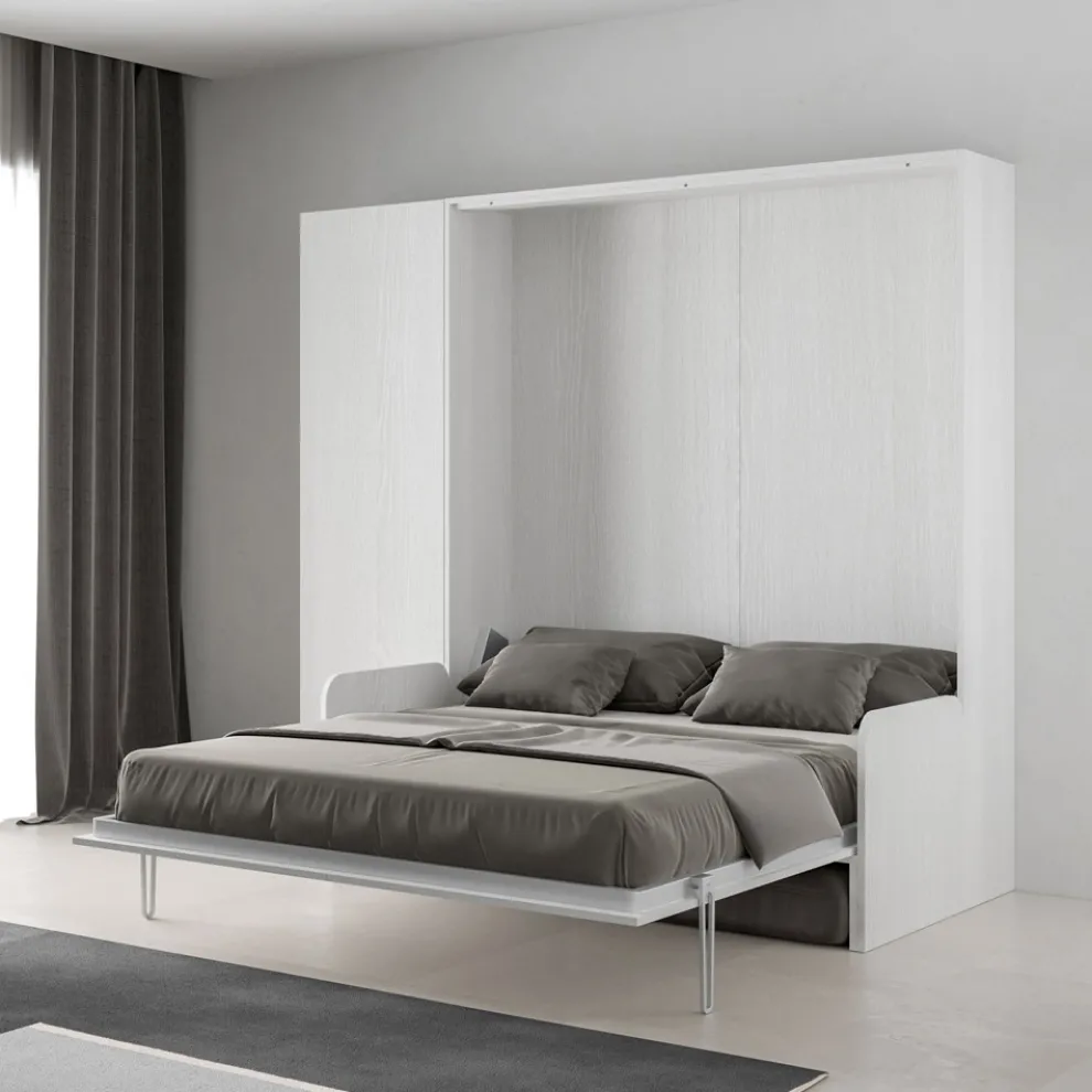 Vertikales Klappdoppelbett mit Sofa und Säule - Magiccompare