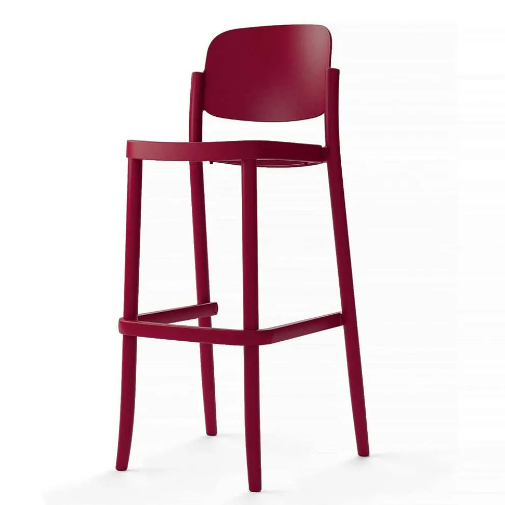 2 stapelbare Außenhocker aus Polypropylen Made in Italy - Calista