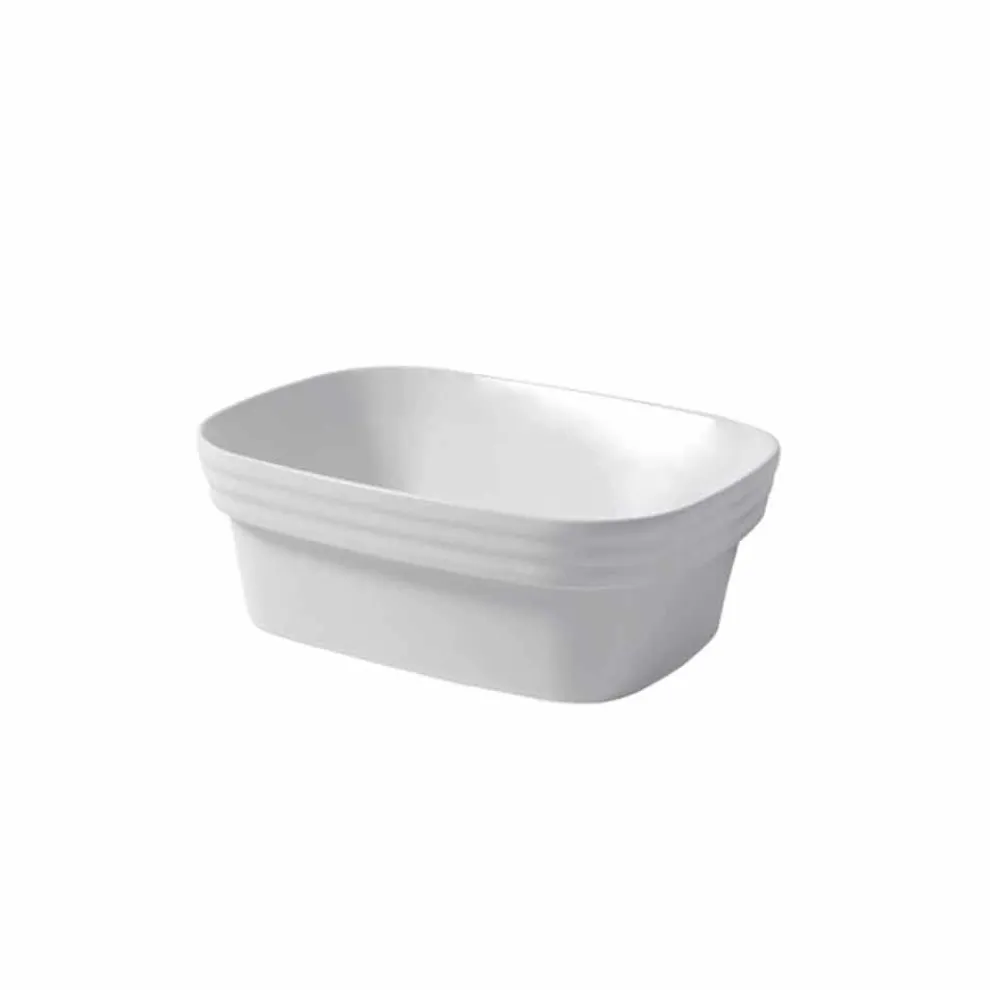 Halb versenktes Design-Waschbecken aus weißem oder farbigem Keramik-Trabia