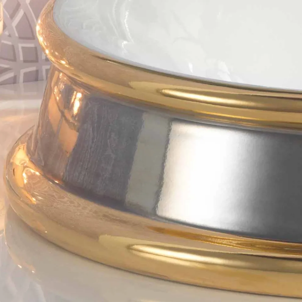 Halbeinbauwaschbecken Design aus Fire Clay made in Italy, Manilo