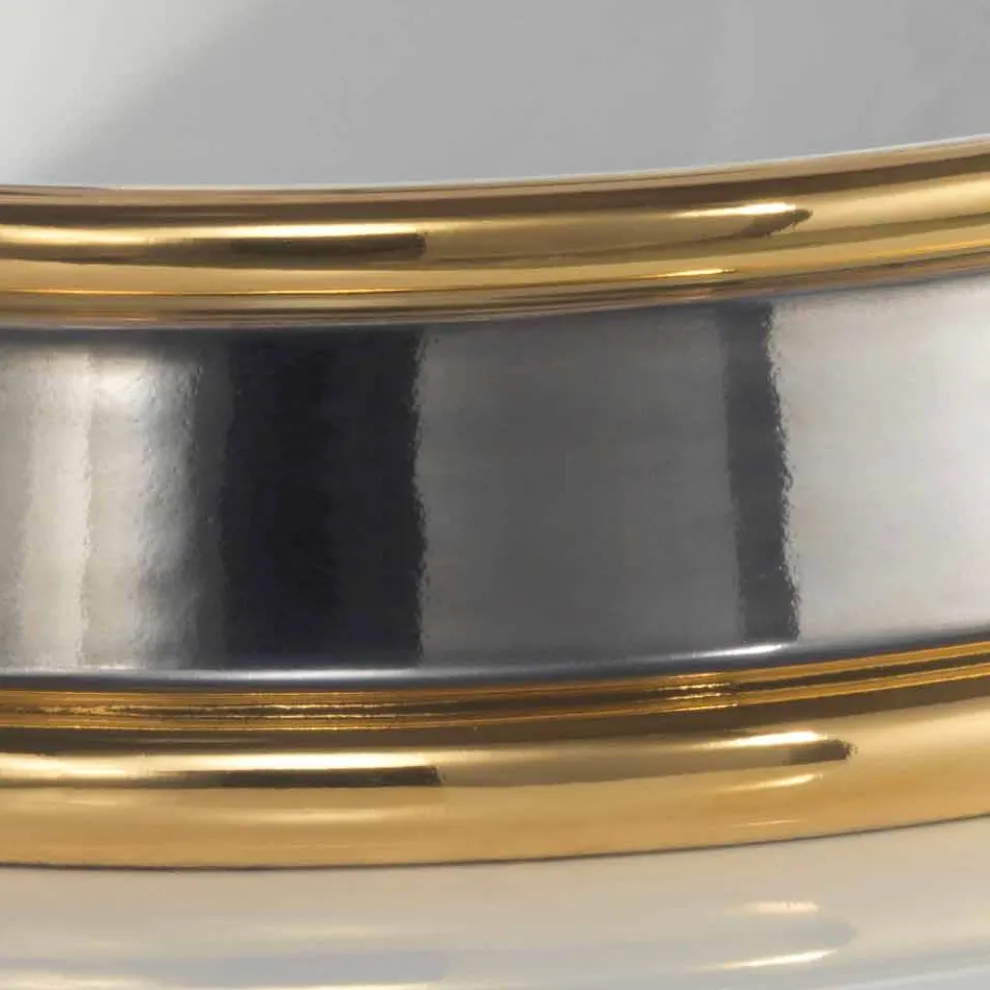 Halbeinbauwaschbecken Design aus Fire Clay made in Italy, Manilo