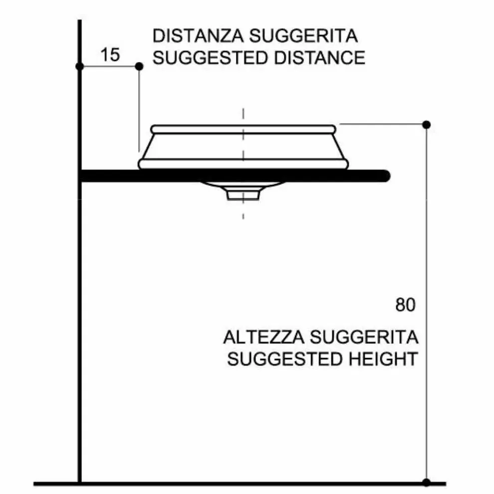 Halbeinbauwaschbecken Design aus Fire Clay made in Italy, Manilo