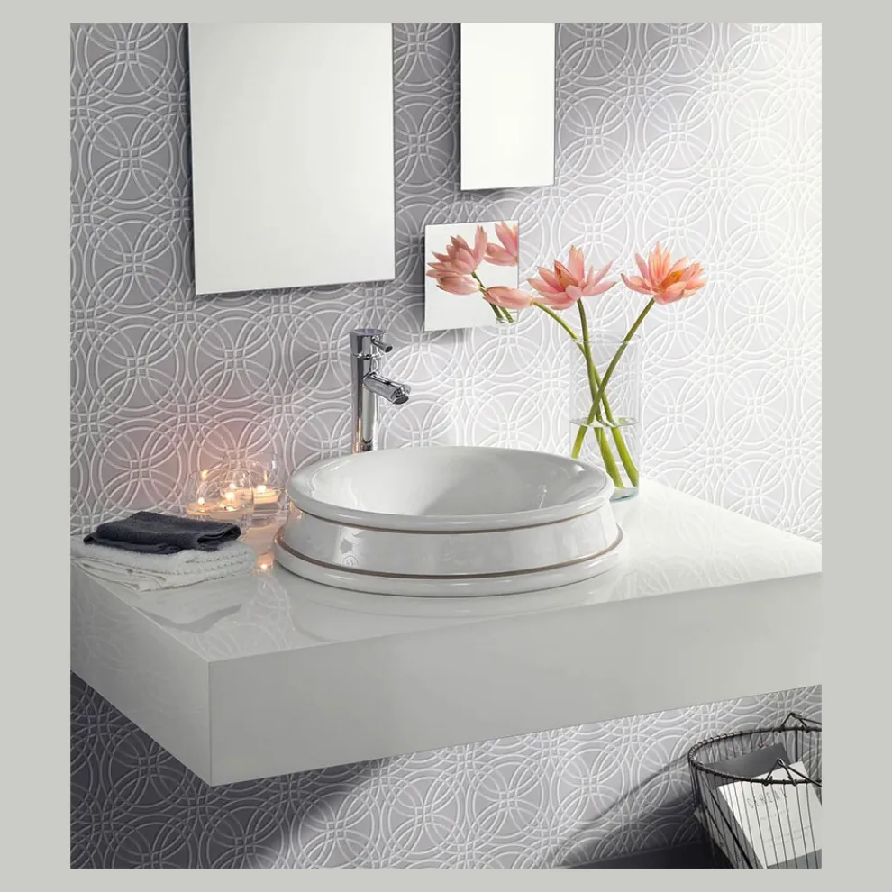 Halbeingelassenes Badezimmerwaschbecken aus Schamott, hergestellt in Italien – Erasmo