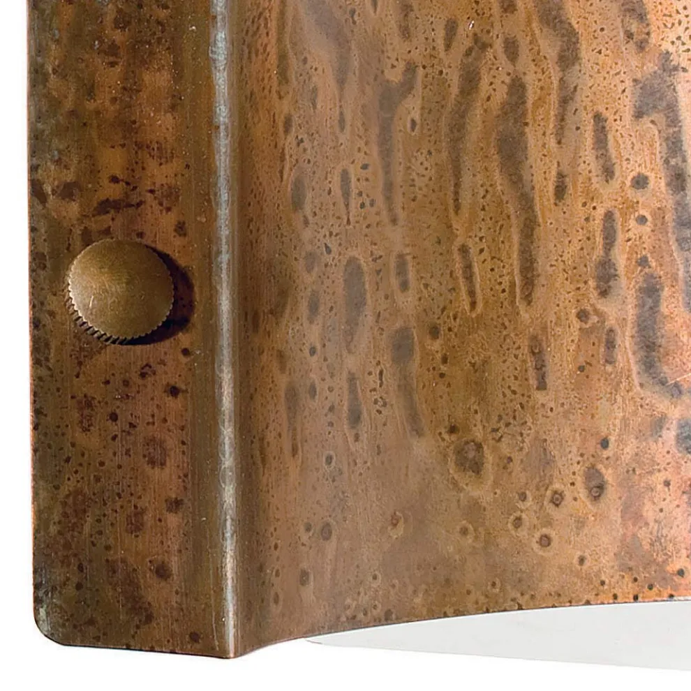 Halbmond-Wandleuchte aus Kupfer und LED, hergestellt in Italien – Beispiel