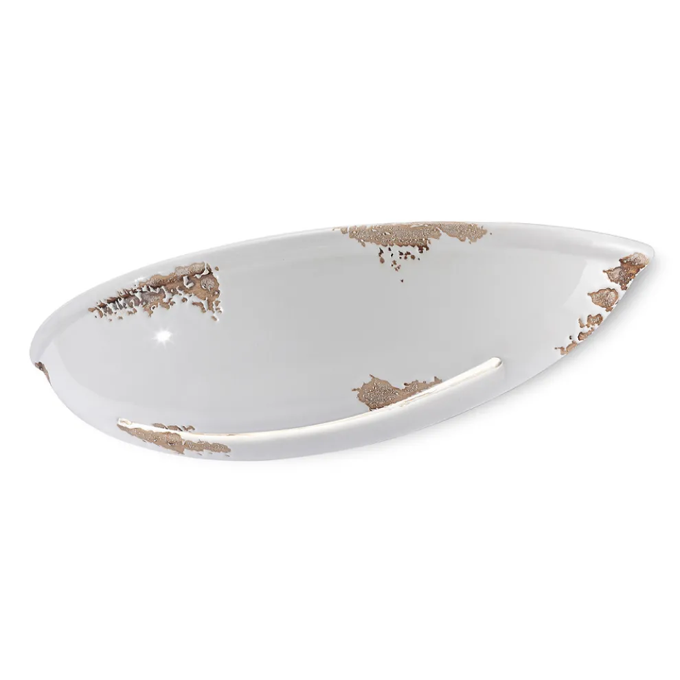 Halbmond-Wandleuchte mit 2 Lichtern aus handbemalter Keramik - Triest