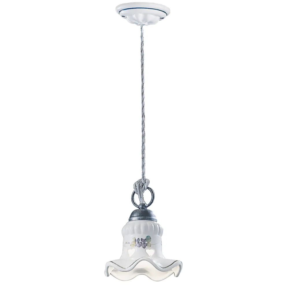 Handbemalte handbemalte Pendelleuchte aus Eisen und Keramik - Chieti