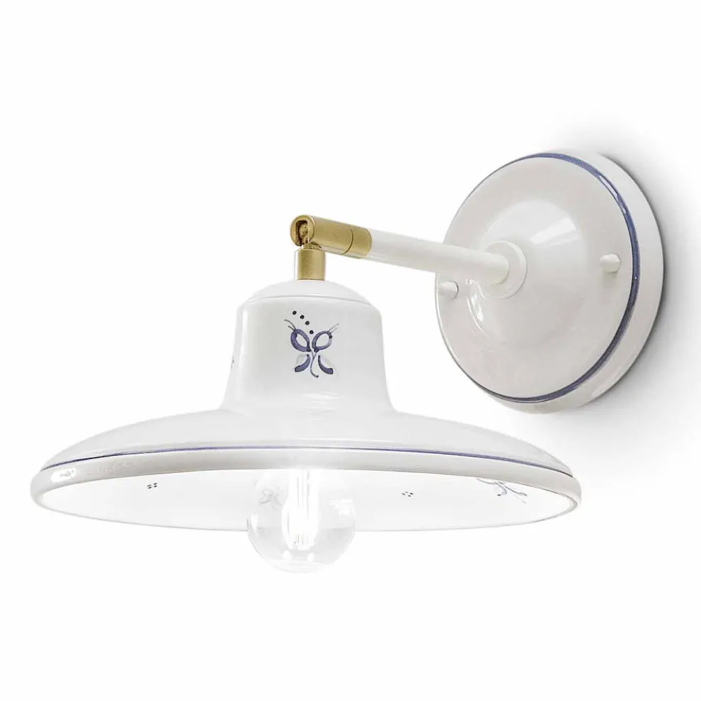 Handbemalte Vintage Wandlampe aus Keramik - Como