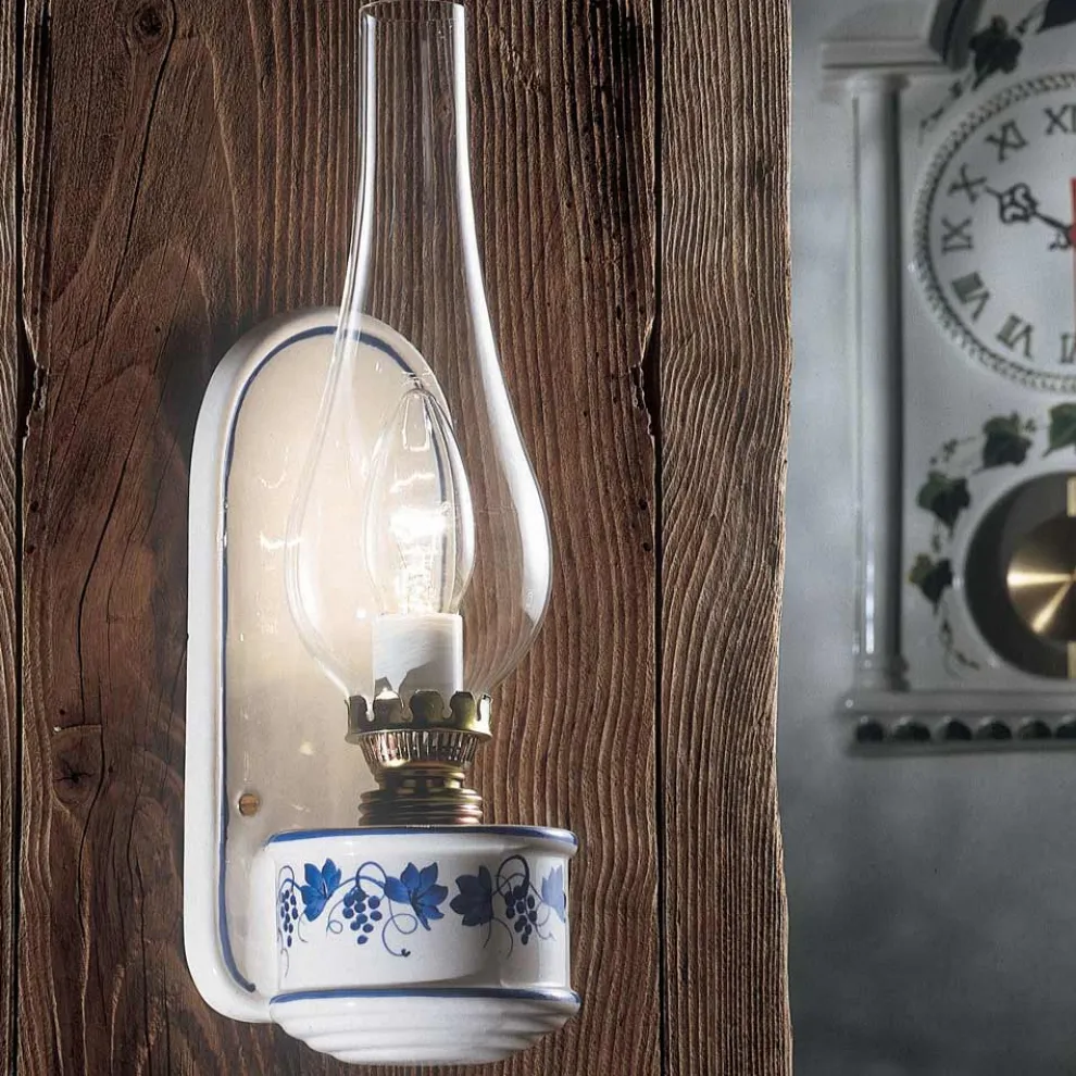 Handdekorierte Wandleuchte aus Keramik Ferroluce