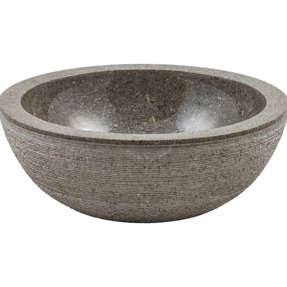 Handgearbeitete kreisförmige Waschtischplatte aus Marmor, Bucine