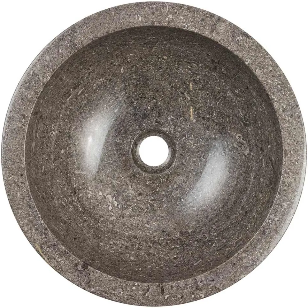 Handgearbeitete kreisförmige Waschtischplatte aus Marmor, Bucine