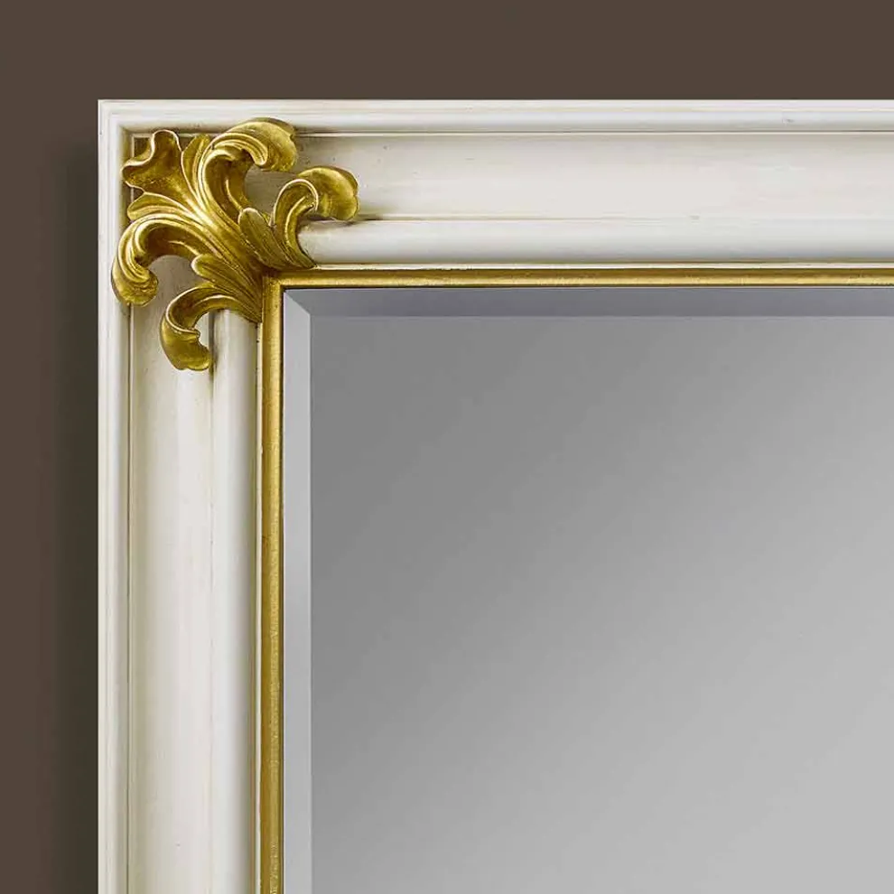 Handgearbeiteter Holz-Wandspiegel in modernem Design, hergestellt in Italien Stefano