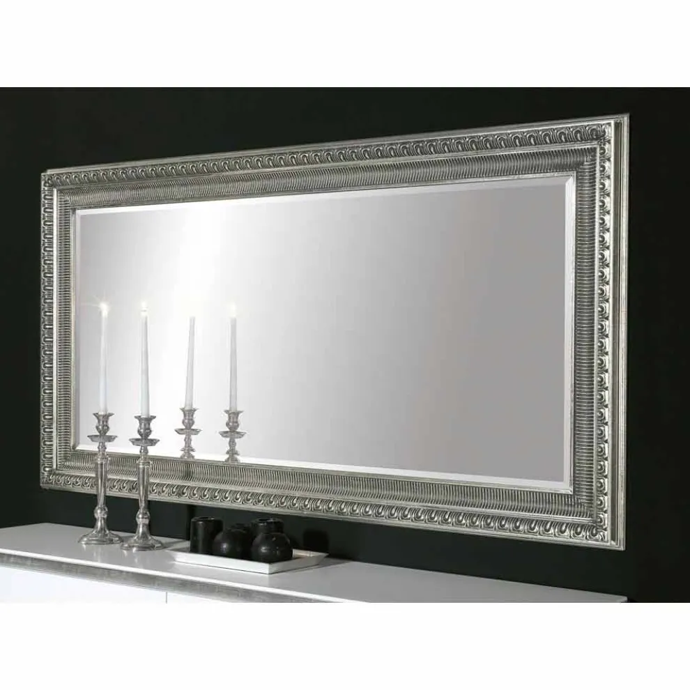 Handgearbeiteter Holz-Wandspiegel Claudio in modernem Design