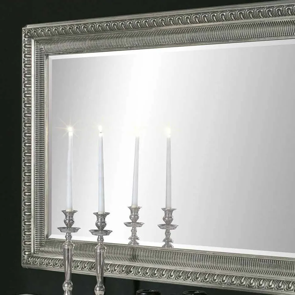 Handgearbeiteter Holz-Wandspiegel Claudio in modernem Design