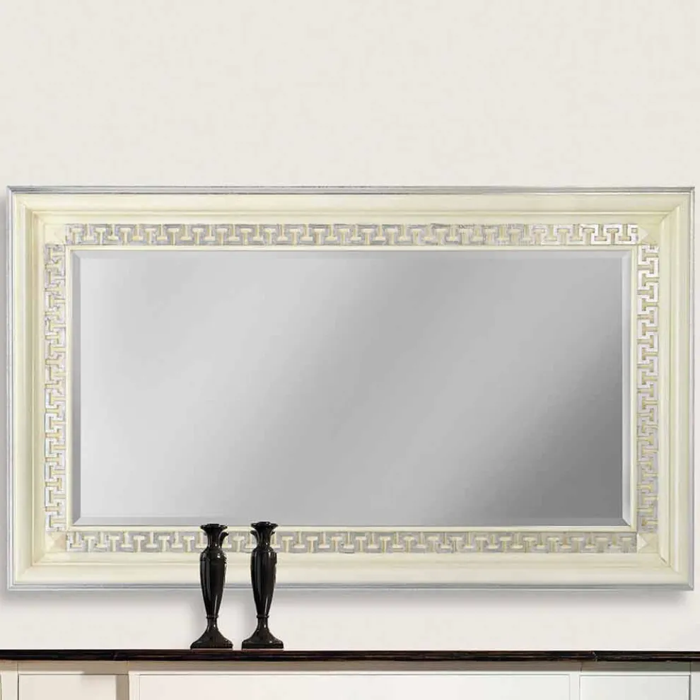 Handgearbeiteter Wandspiegel aus Tannenholz, hergestellt in Italien Maicol