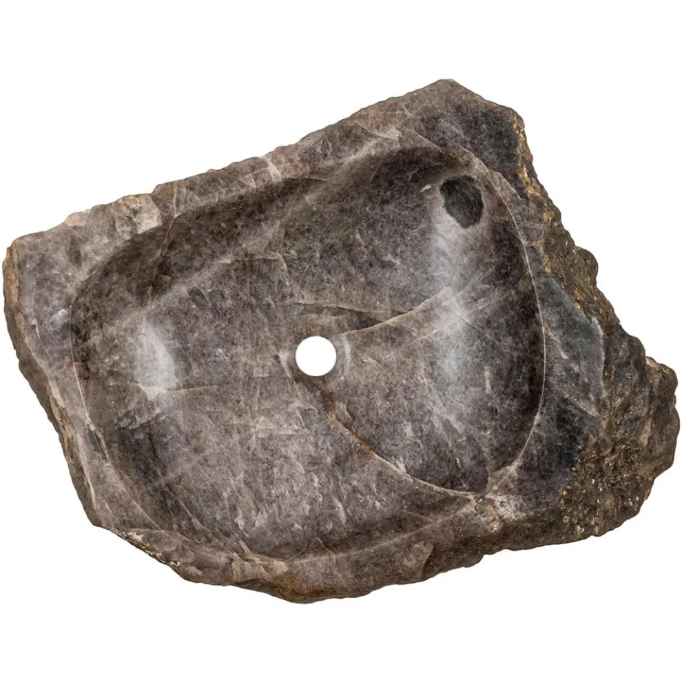 Handgearbeitetes Aufsatzwaschbecken aus Rauchquarz, Vigasio