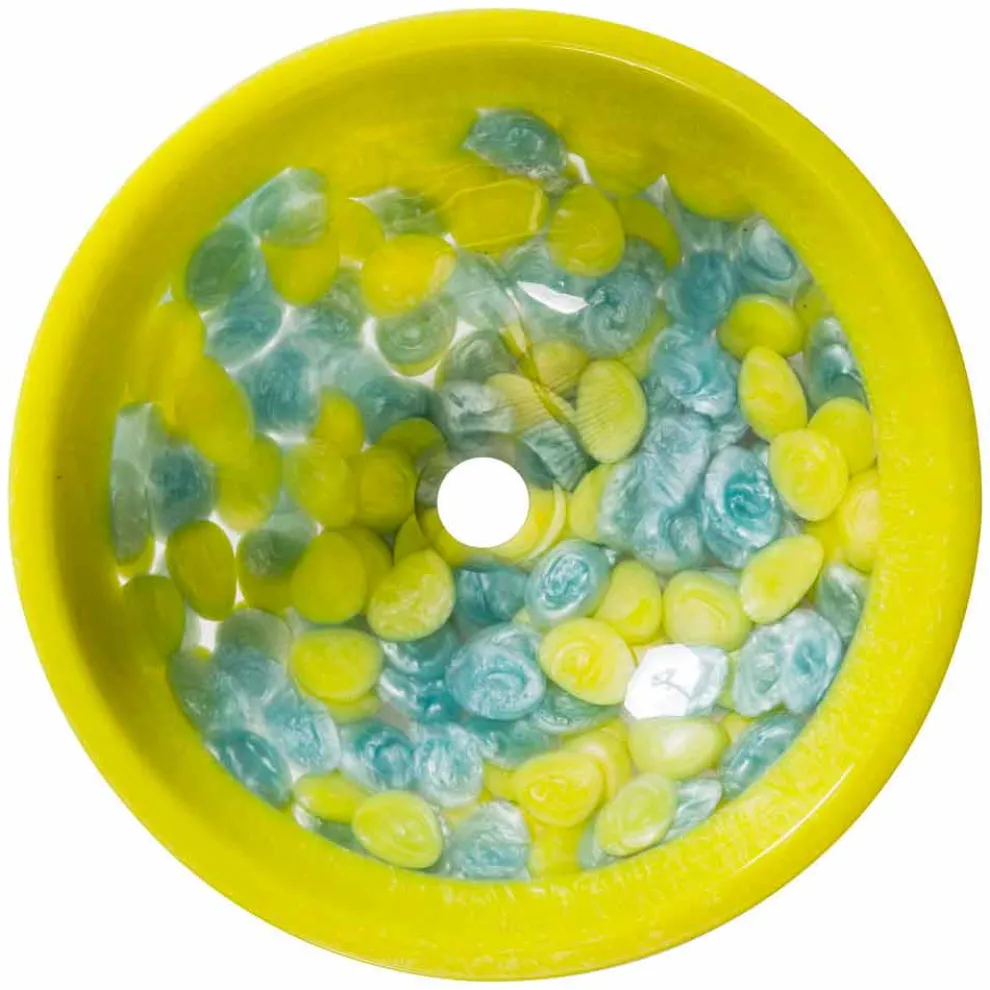 Handgearbeitetes Aufsatzwaschbecken aus Kunstharz, Buglio