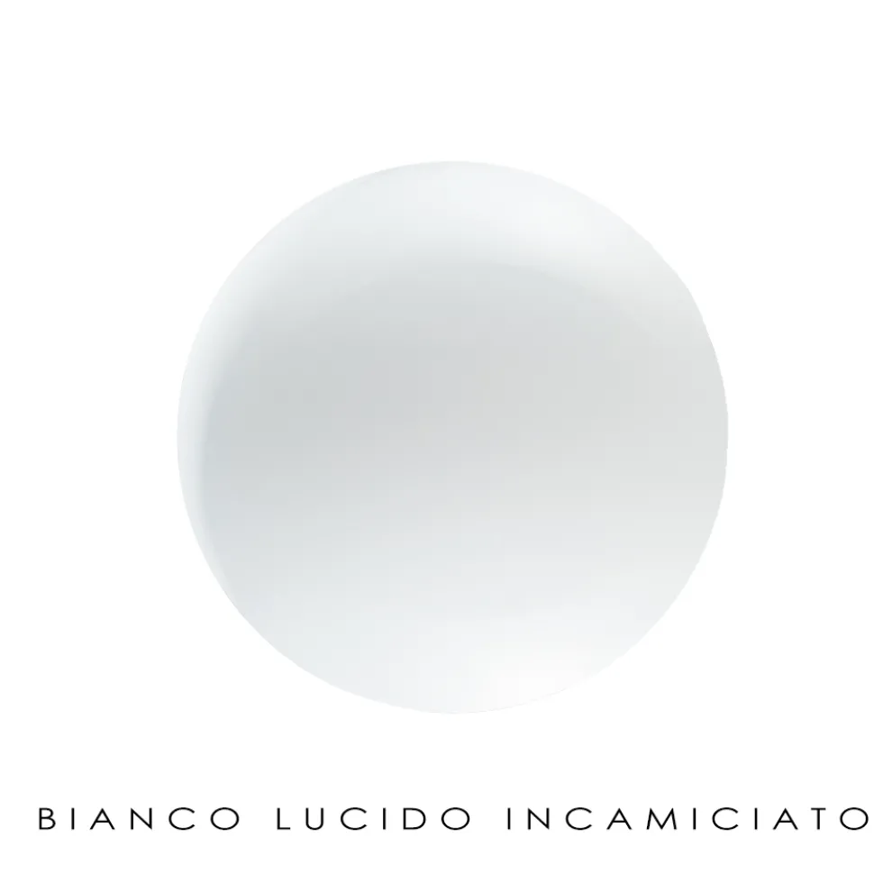 Handgefertigte Hängelampe aus mundgeblasenem weißem Venedig-Glas - Schnee