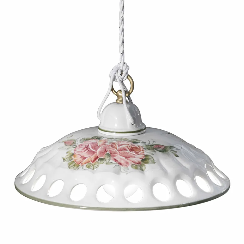 Handgefertigte Keramik-Pendelleuchte mit Passanastri - Neapel