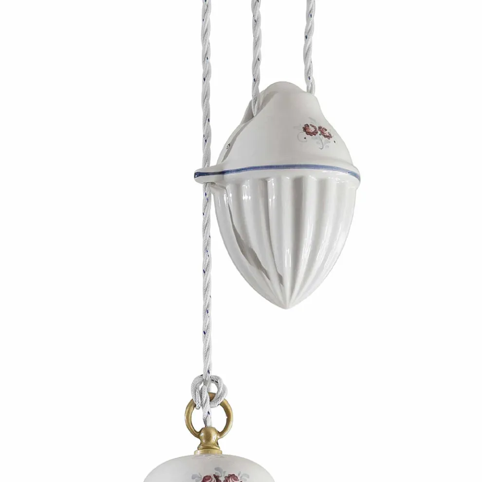 Handgefertigte Keramik-Hängelampe aus Keramik und Eisen – Rom