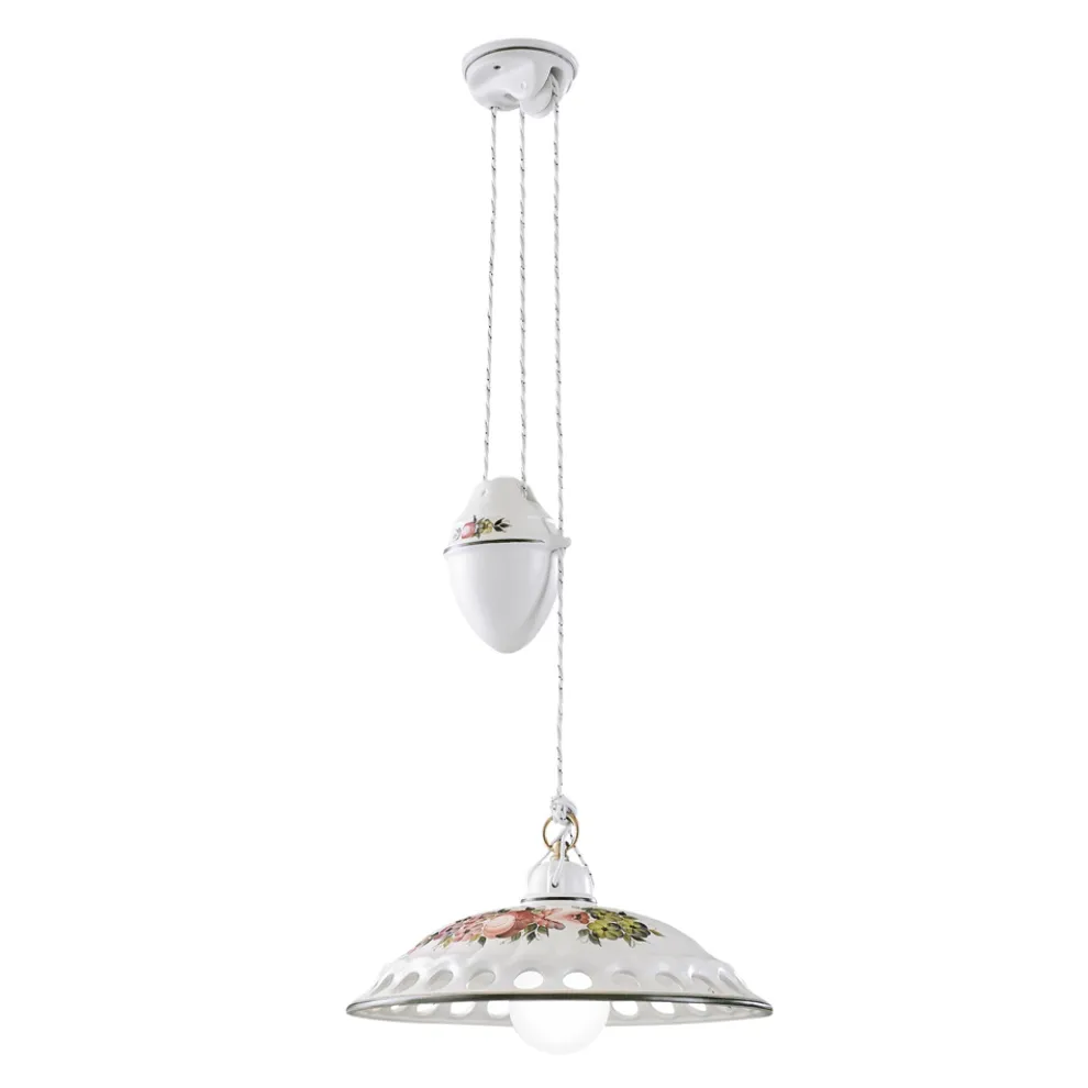 Handgefertigte Ups and Down Hängelampe aus Keramik mit Passanastri - Neapel