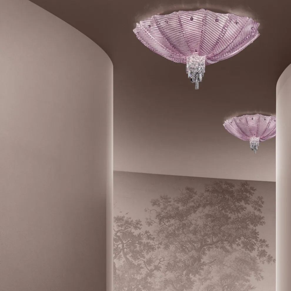 Handgefertigte venezianische Deckenlampe aus Glas und Metall Made in Italy - Fabiana