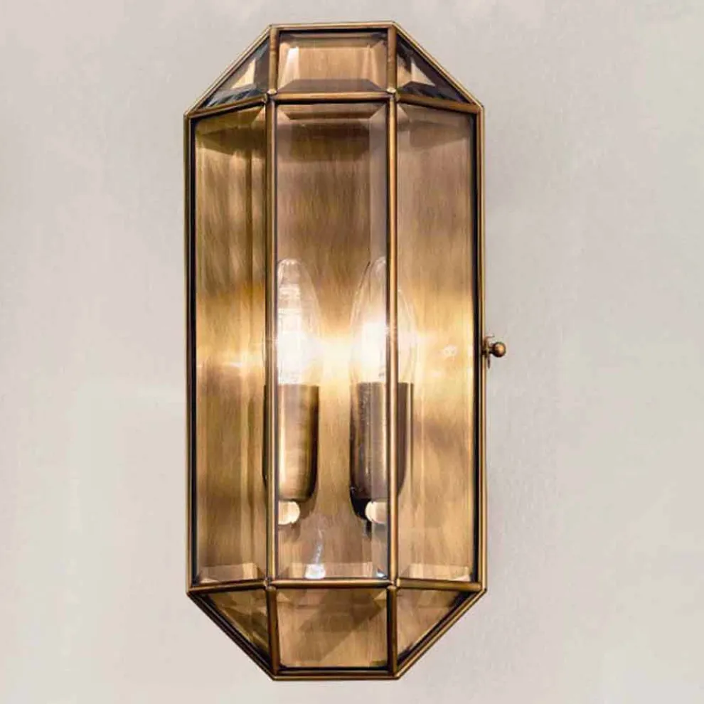 Handgefertigte Wandlampe aus Glas und Messing 1 oder 2 Lichter - Bound von Il Fanale