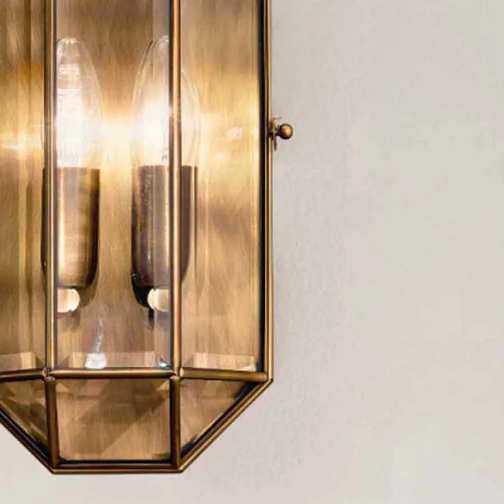 Handgefertigte Wandlampe aus Glas und Messing 1 oder 2 Lichter - Bound von Il Fanale