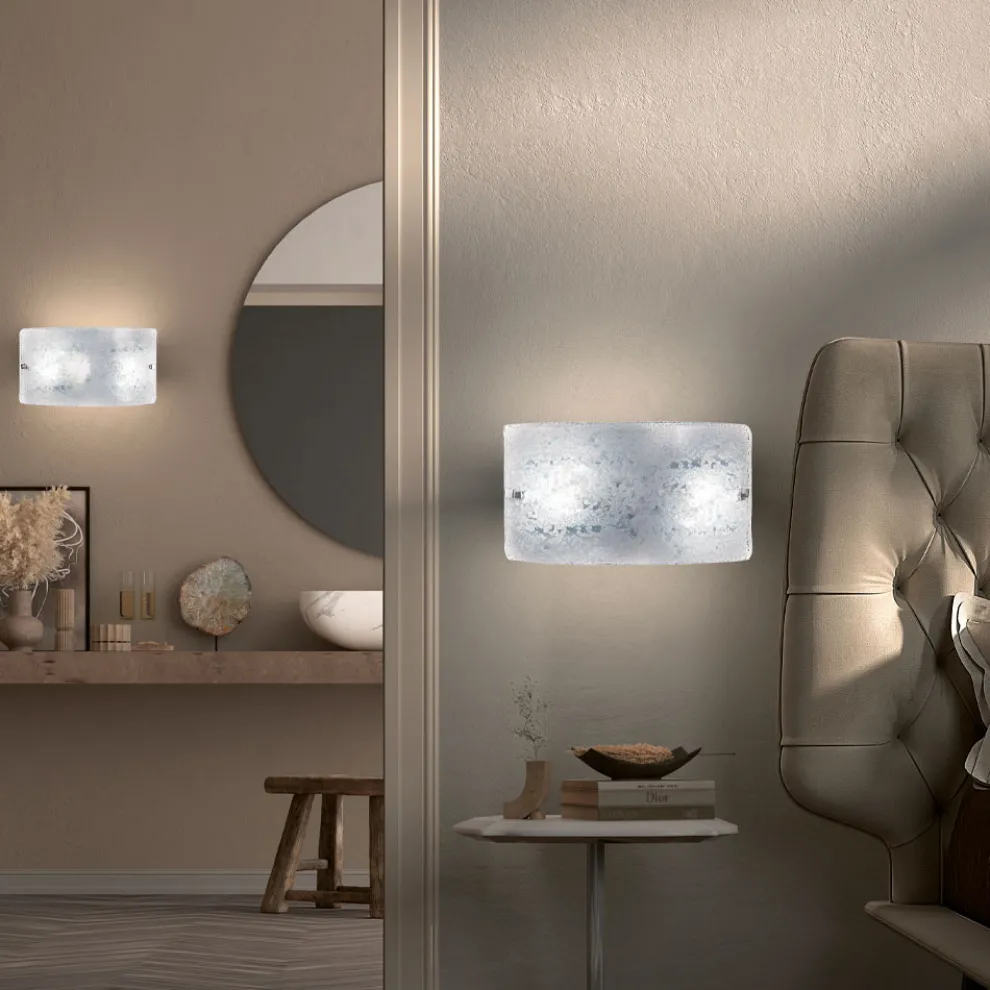 Handgefertigte Wandlampe aus geblasenem und verziertem venezianischem Glas - Mary