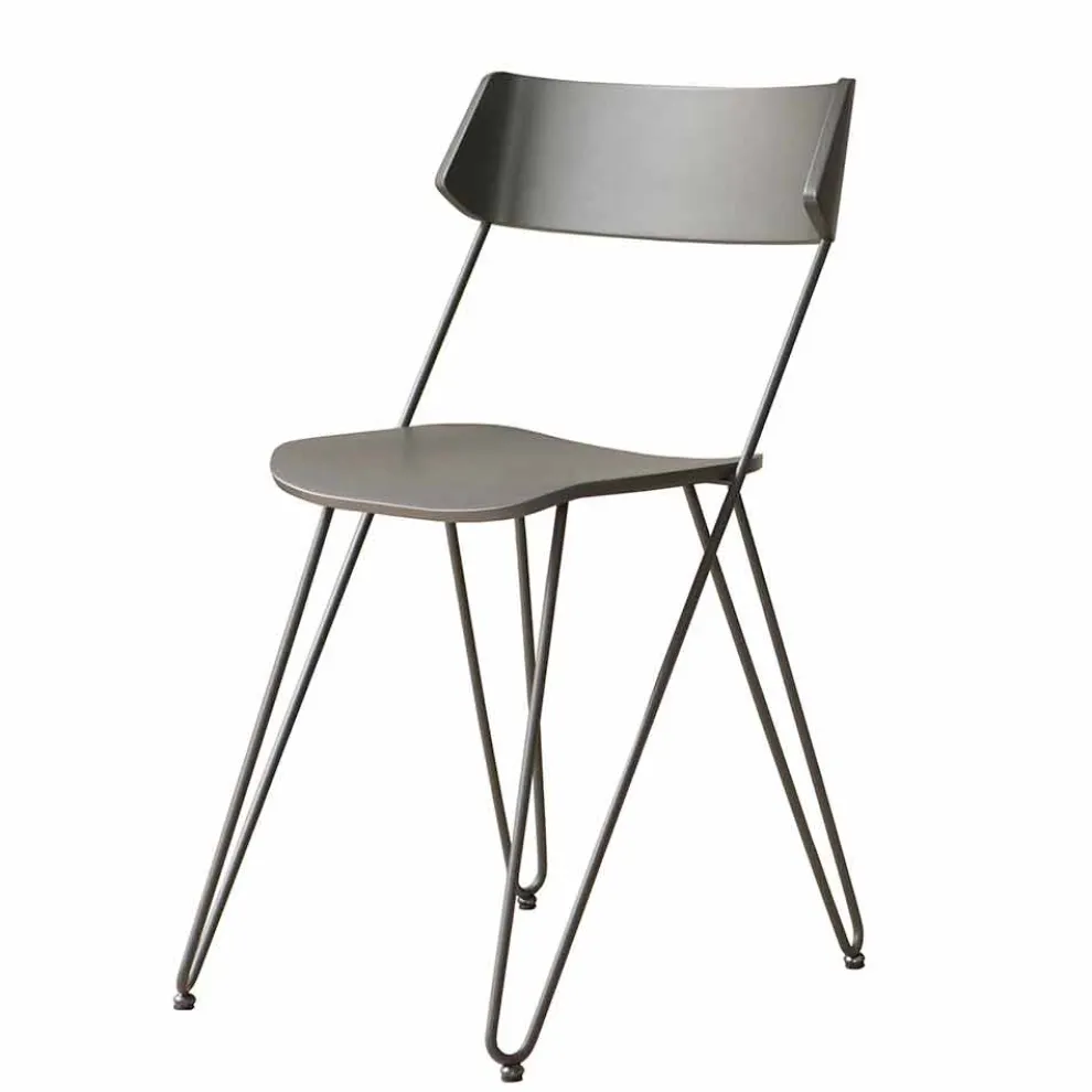 Handgefertigter Küchenstuhl aus Holz und Edelstahl Made in Italy - Granada