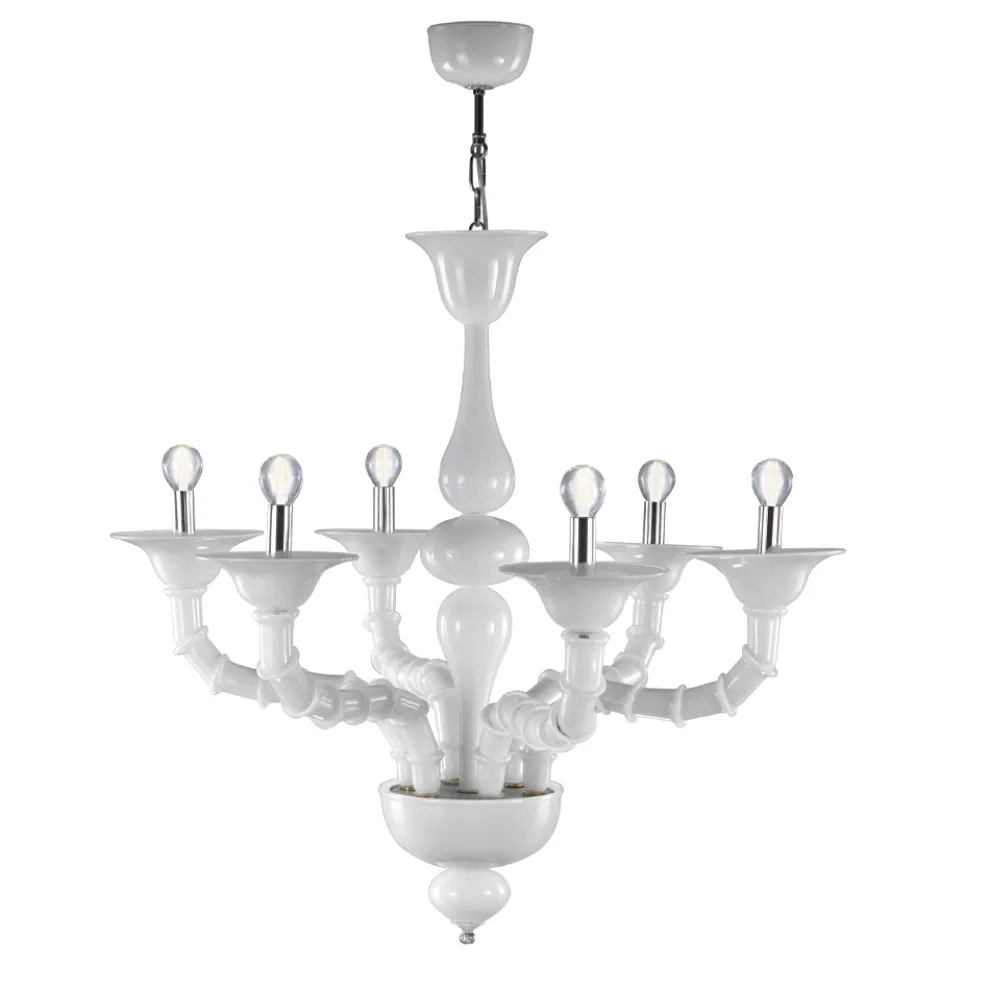 Handgefertigter venezianischer Kronleuchter aus mundgeblasenem Glas im klassischen Stil - Vanity