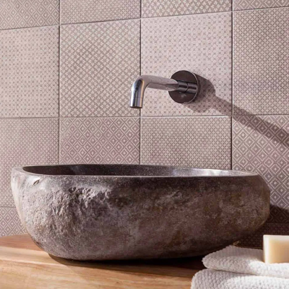 Handgefertigtes Arbeitsplattenwaschbecken in Pietra di Fiume - Aurea