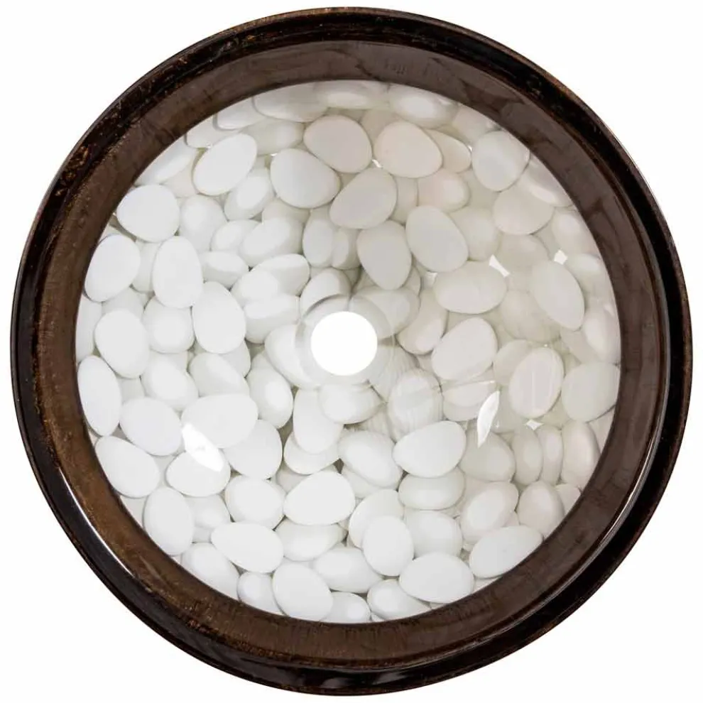 Handgefertigtes Rundwaschbecken aus Harz, Buguggiate