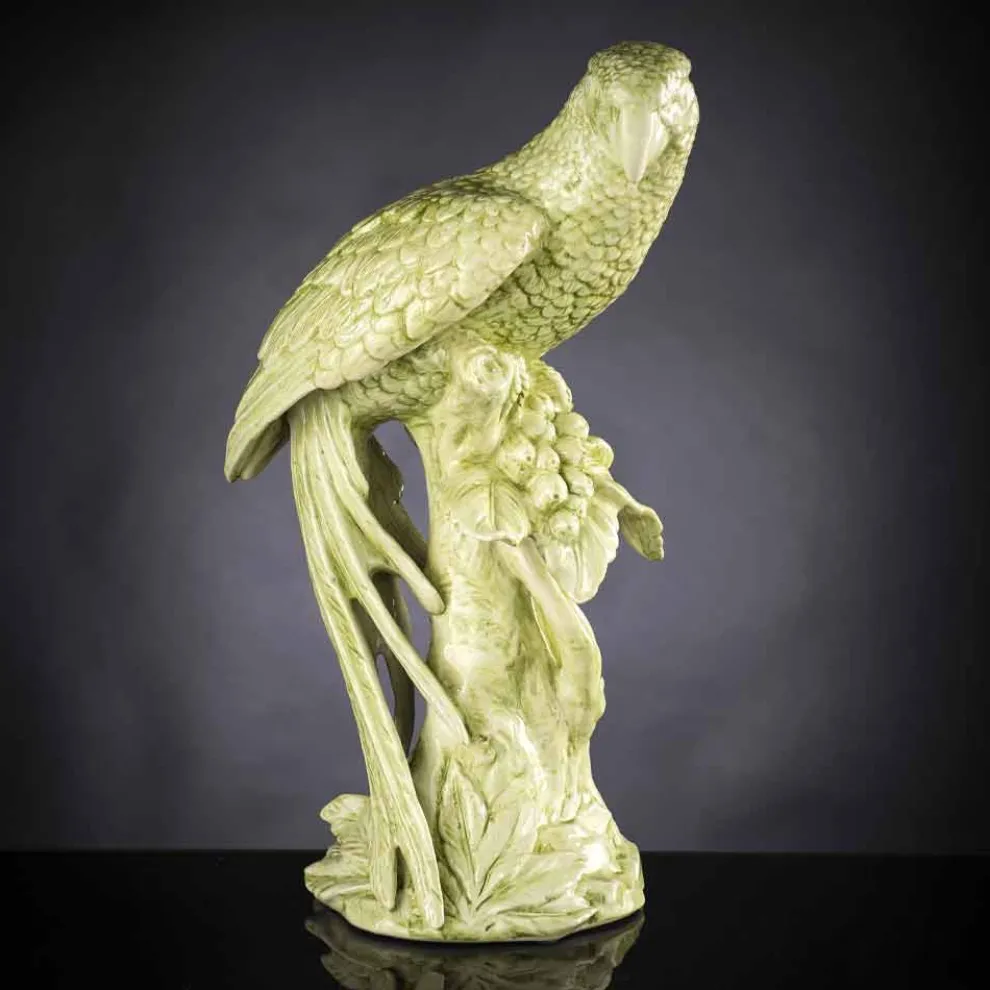 Handgemachte Keramik Statue in Papageienform Made in Italy - Pagallo