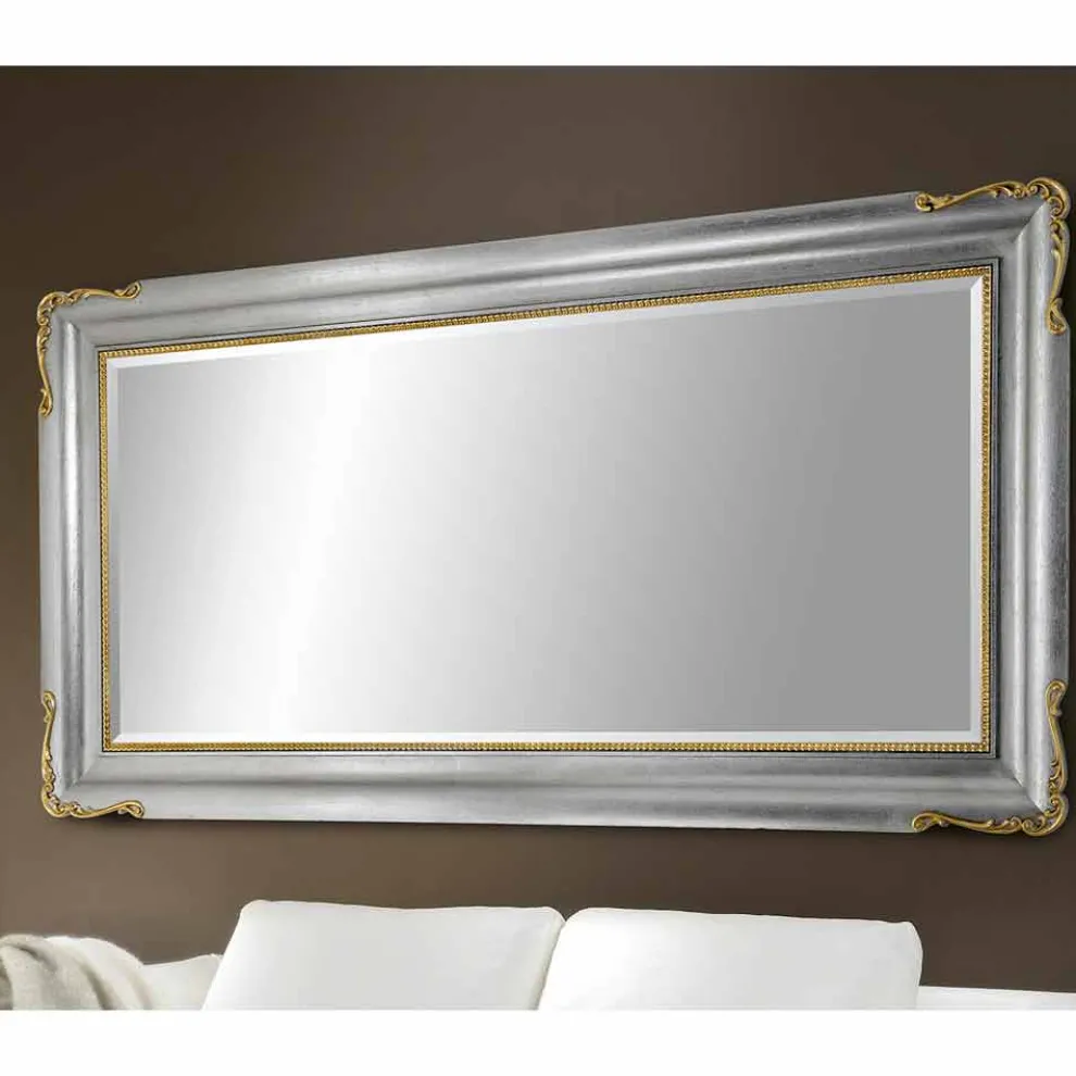 Handgemachter hölzerner Wandspiegel hergestellt in Italien Cristian