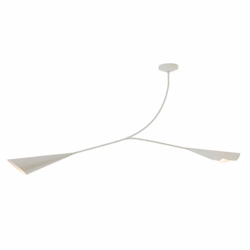 Handgemachter Kronleuchter aus weiß lackiertem Stahl Hergestellt in Italien - Elica