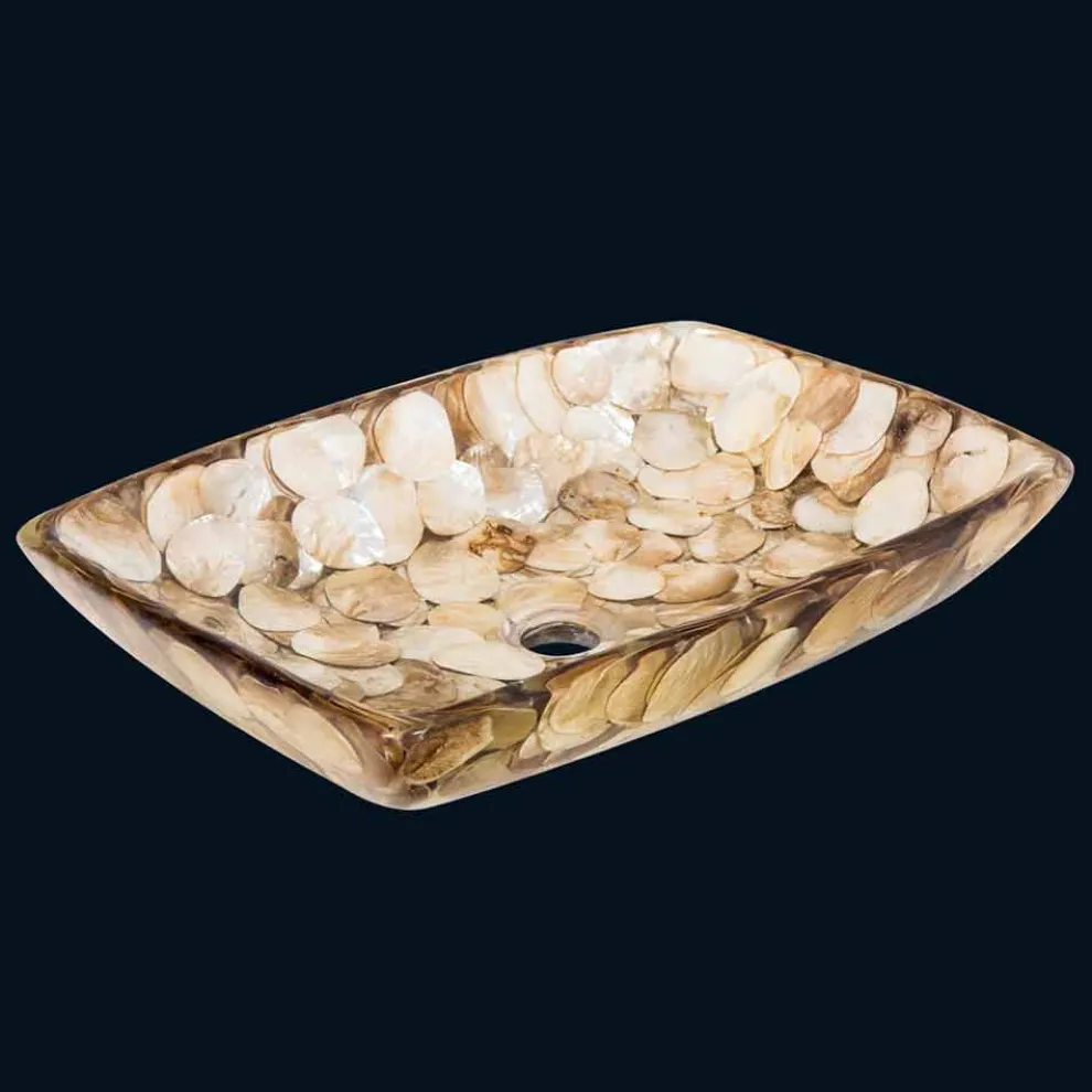 Handgemachtes Design-Aufsatzwaschbecken aus künstlichem Harz Inez