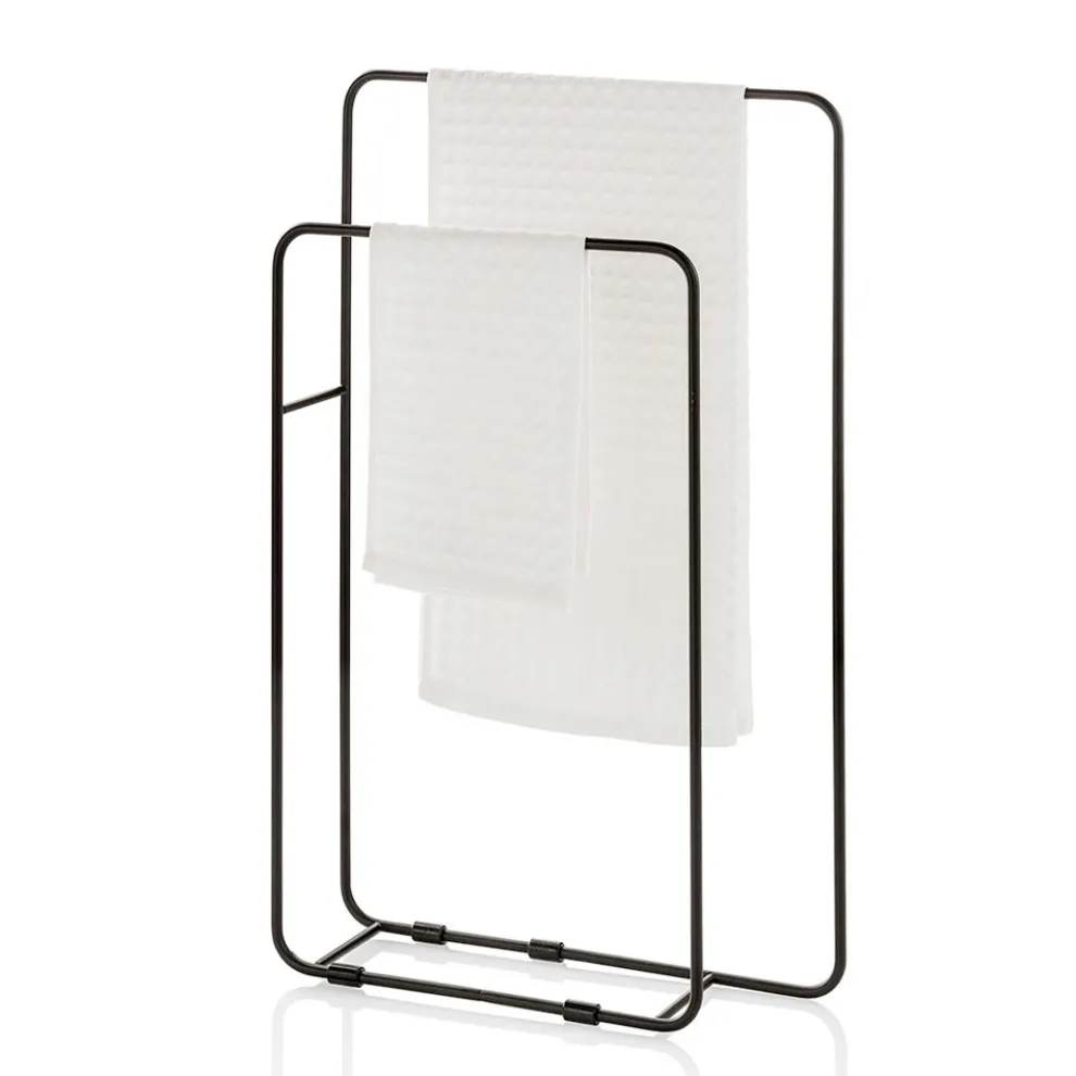 Handtuchhalter aus mattschwarzem Metall - Meme