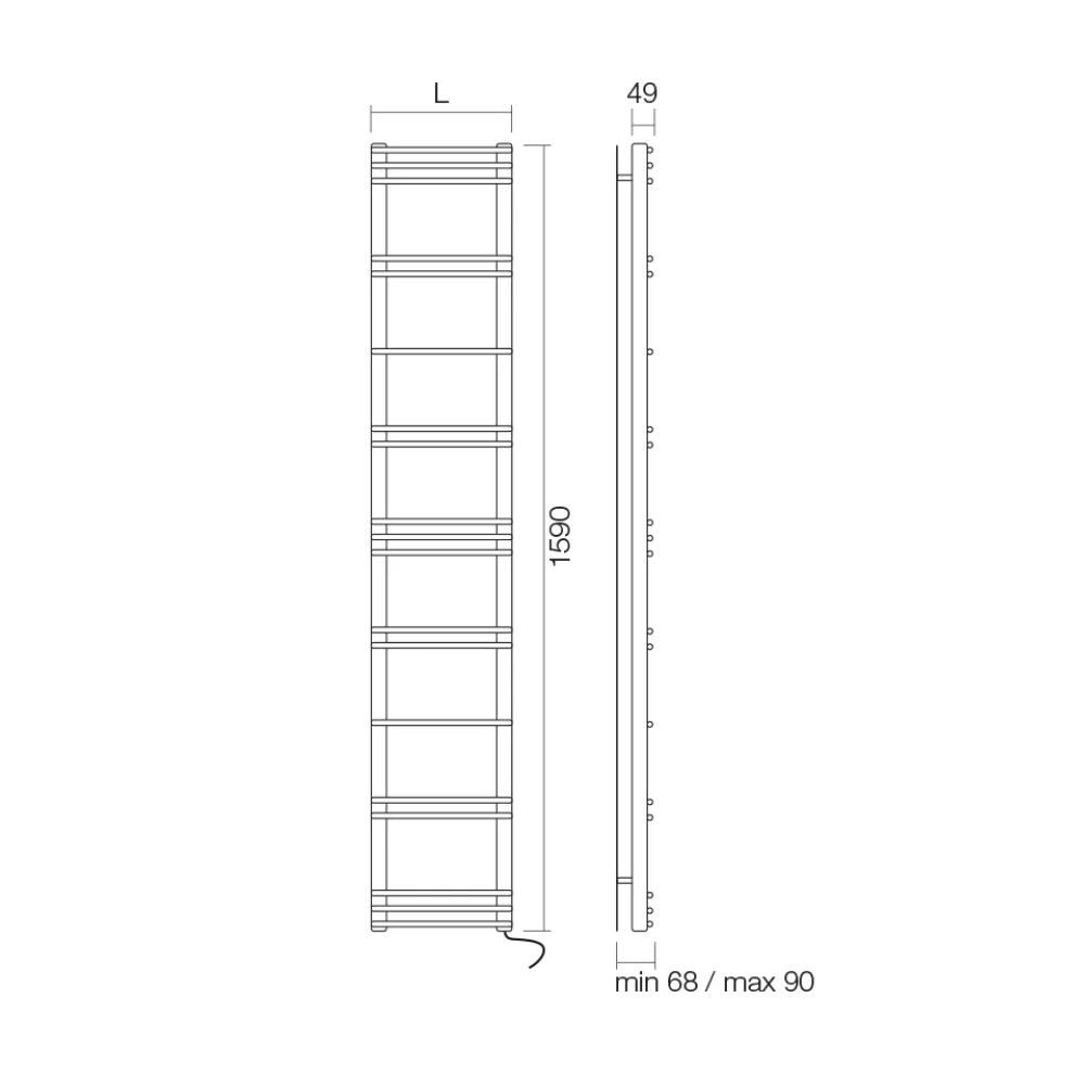 Handtuchwärmer mit elektrischem System aus Stahl, hergestellt in Italien – Ananas
