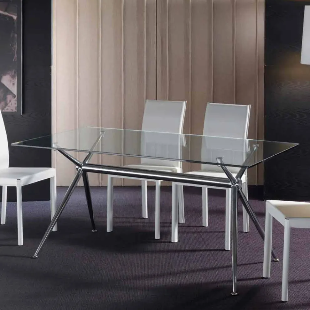 Hartglas Tisch in modernem Design Thor